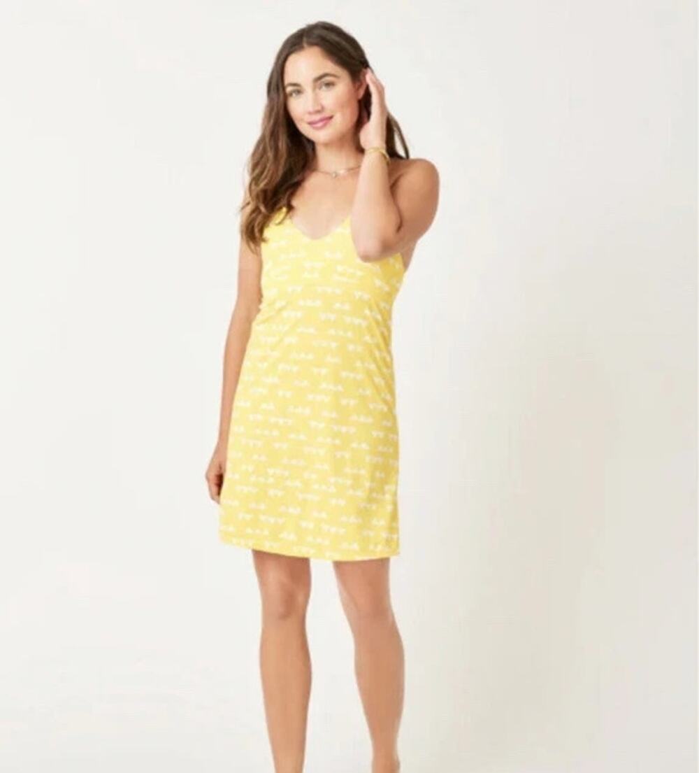 Carve Designs La Jolla Yellow Active Casual Dress Eco Friendly UPF 50 NWOT Small